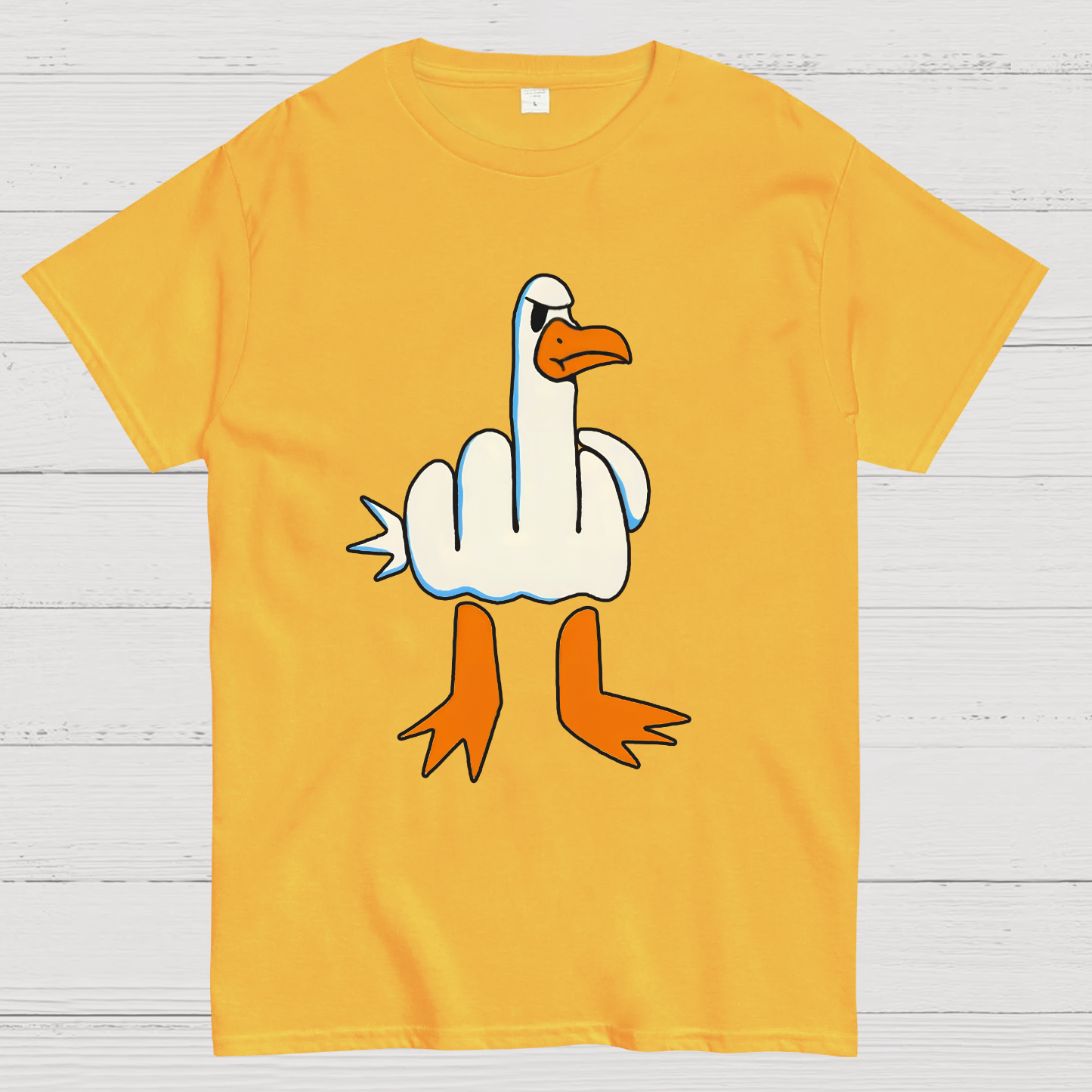 Rude Seagull Design Funny Geeky T-Shirt