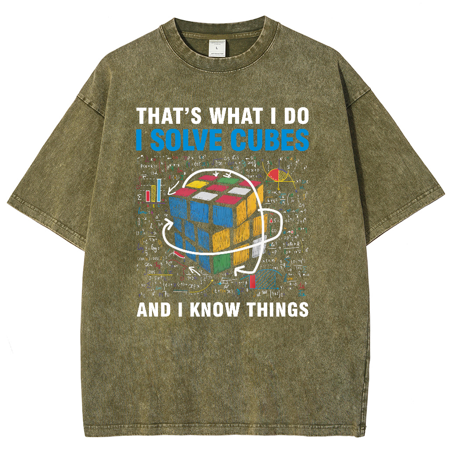 Competitive Puzzle I Solve Cubes And I Know Thing Cubing Vintage Distressed T-shirt