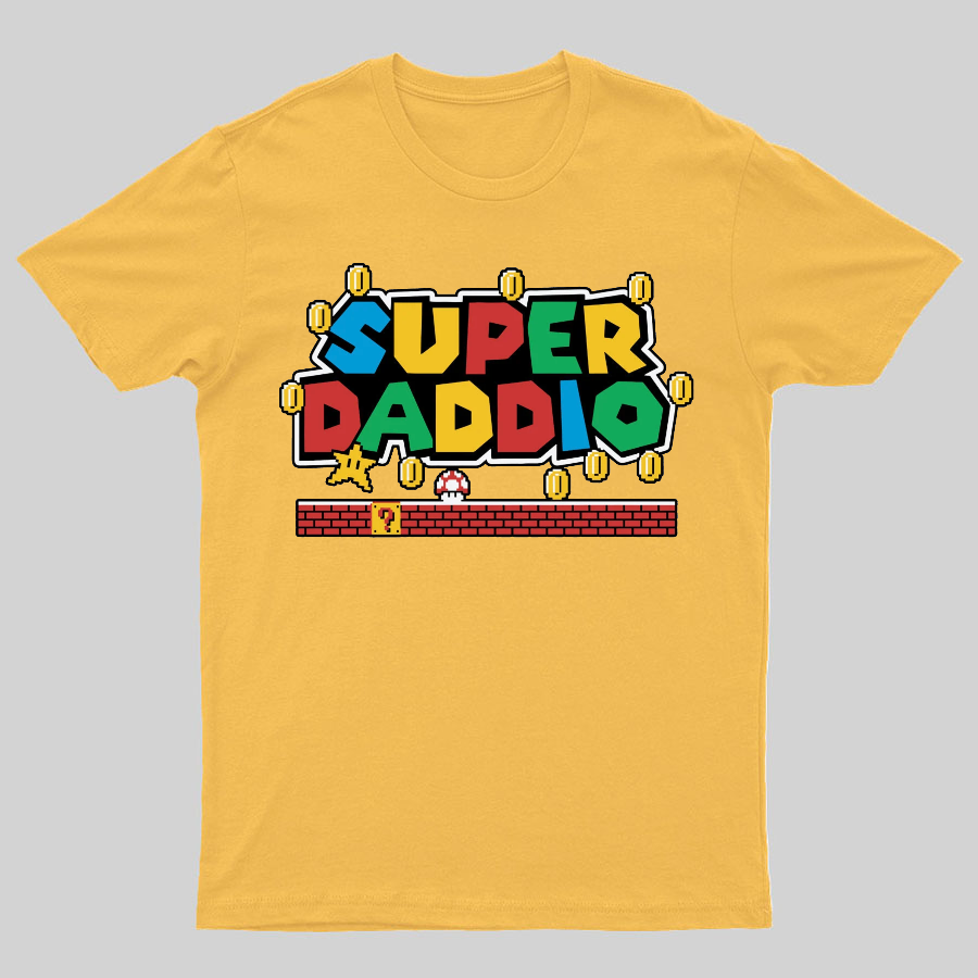 Father's Day Gift Father's Day SUPER DADDIO Gamer Dad Geeky T-Shirt