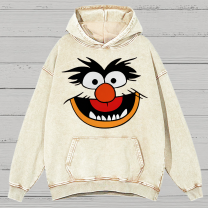 Retro Pop Culture Muppet Face Vintage Distressed Hoodie