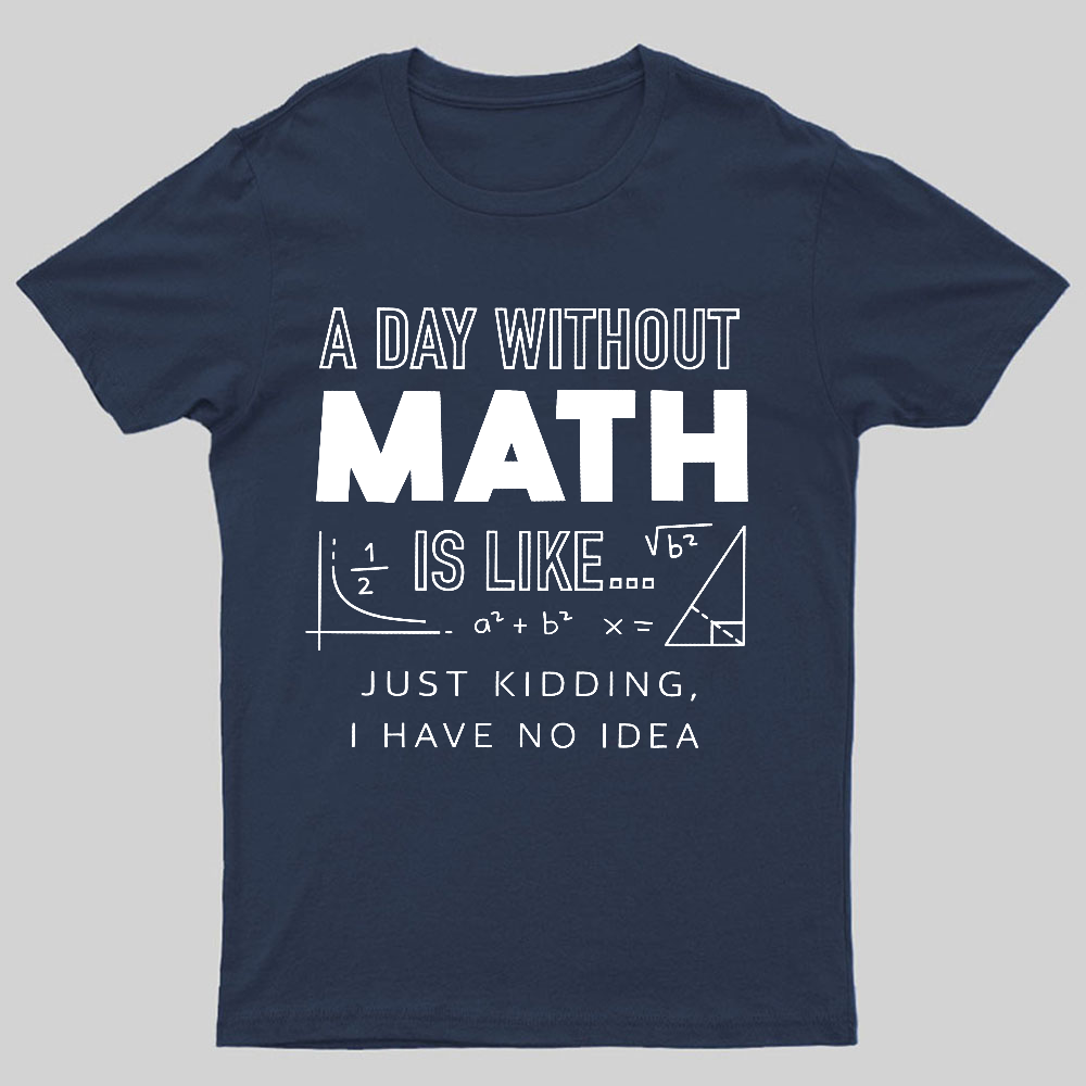 A Day Without Math Is Like Geeky T-Shirt