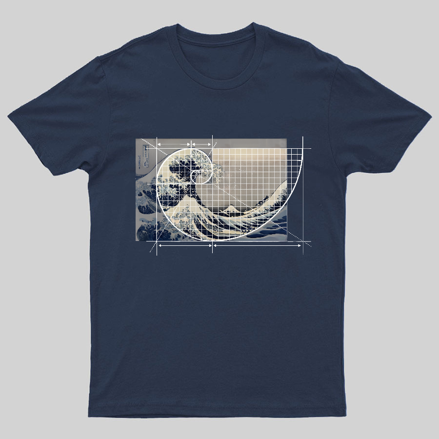 Hokusai Meets Fibonacci Geeky T-Shirt