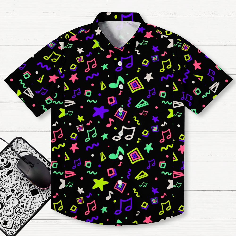 Cool Music Graphic Print Geek Shirt