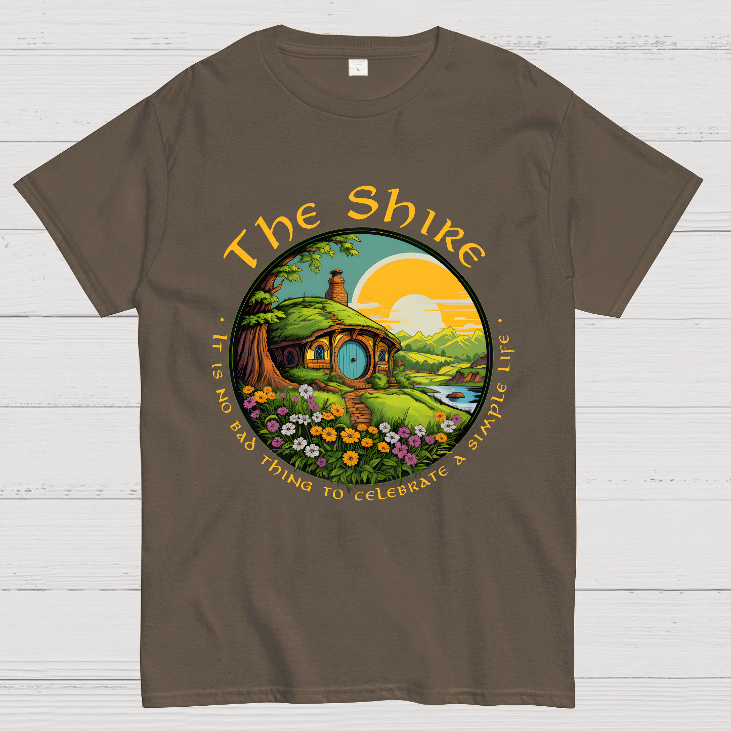 The Shire Home Middle Earth Wizard Journey Fellowship Elvish Bookish Geek T-Shirt