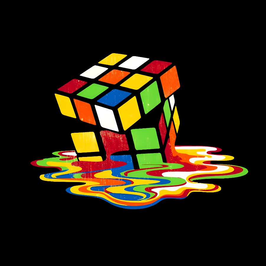 Retro Rubik's Cube Design Geek T-Shirt