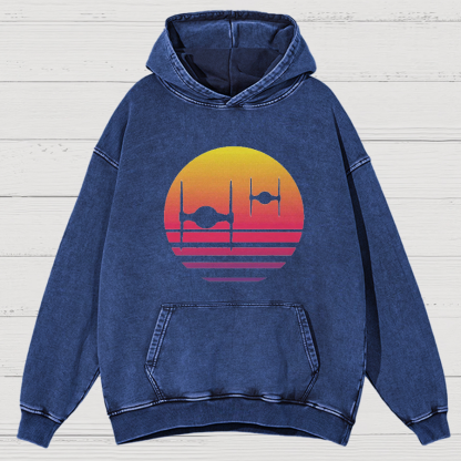 Tie Fighter Sunset Vintage Distressed Hoodie