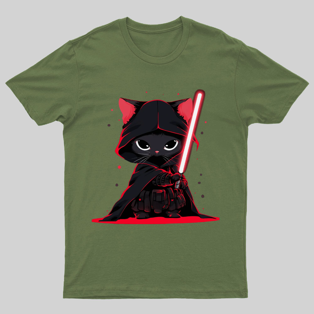 Cat Vader Embrace the Feline Dark Side! Nerdy T-Shirt