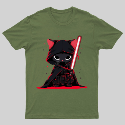 Cat Vader Embrace the Feline Dark Side! Nerdy T-Shirt