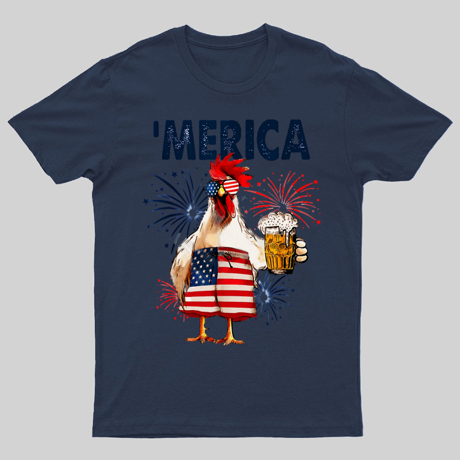 Independence Day Chickens Geeky T-Shirt