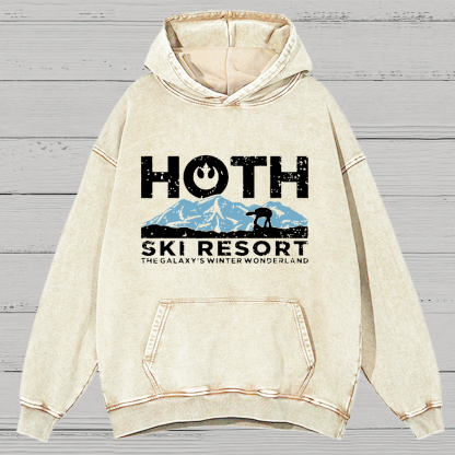 Hoth Ski Resort Vintage Distressed Hoodie