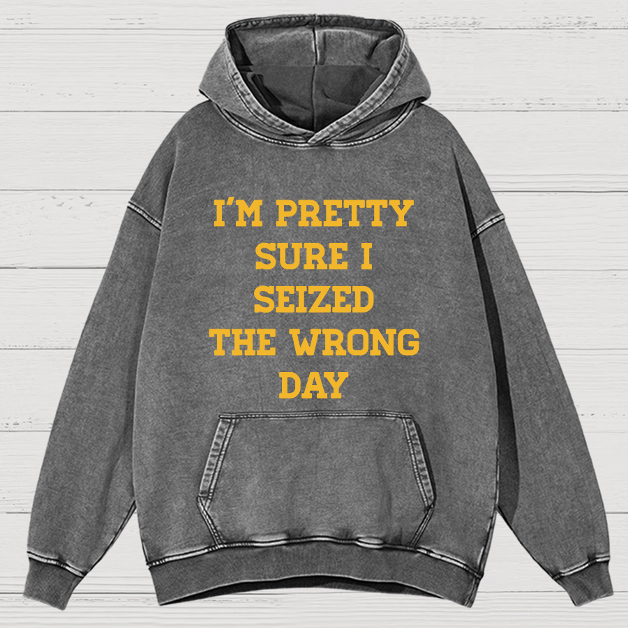 I'm Pretty Sure I Seized The Wrong Day Vintage Distressed Hoodie