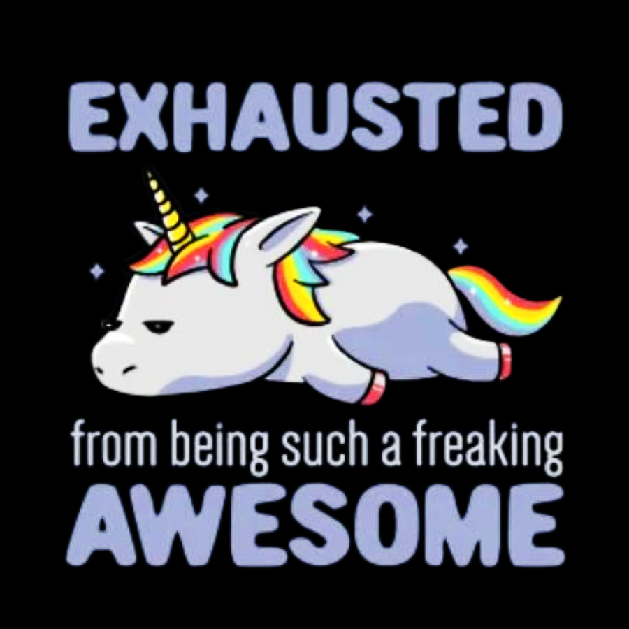 Exhausted From Being Awesome Lazy Unicorn Gift T-Shirt