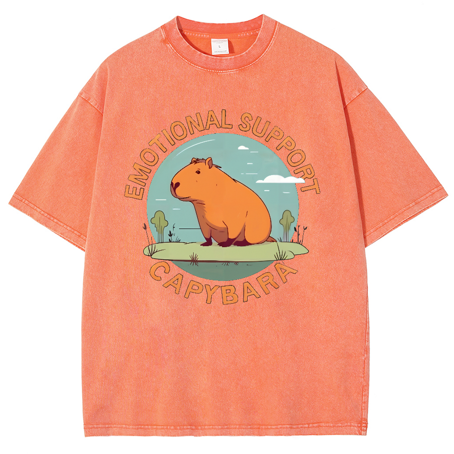 Emotional Support Capybara Vintage Distressed T-shirt