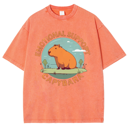 Emotional Support Capybara Vintage Distressed T-shirt