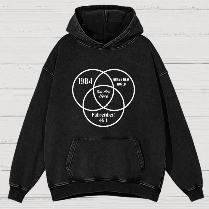 You Are Here Vintage Distressed Hoodie