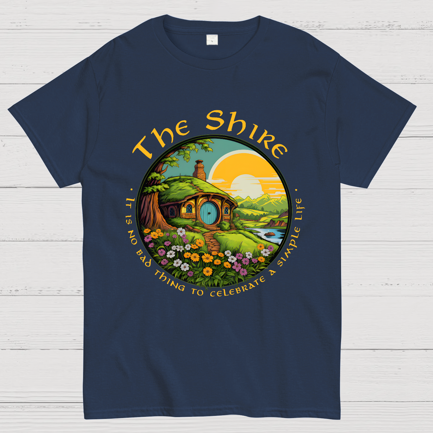 The Shire Home Middle Earth Wizard Journey Fellowship Elvish Bookish Geek T-Shirt
