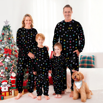 Game Pattern Family Christmas Pajamas Set