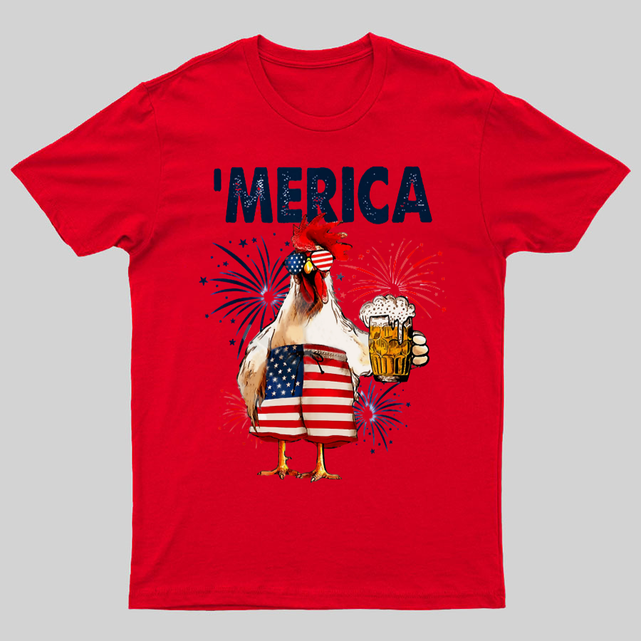 Independence Day Chickens Geeky T-Shirt