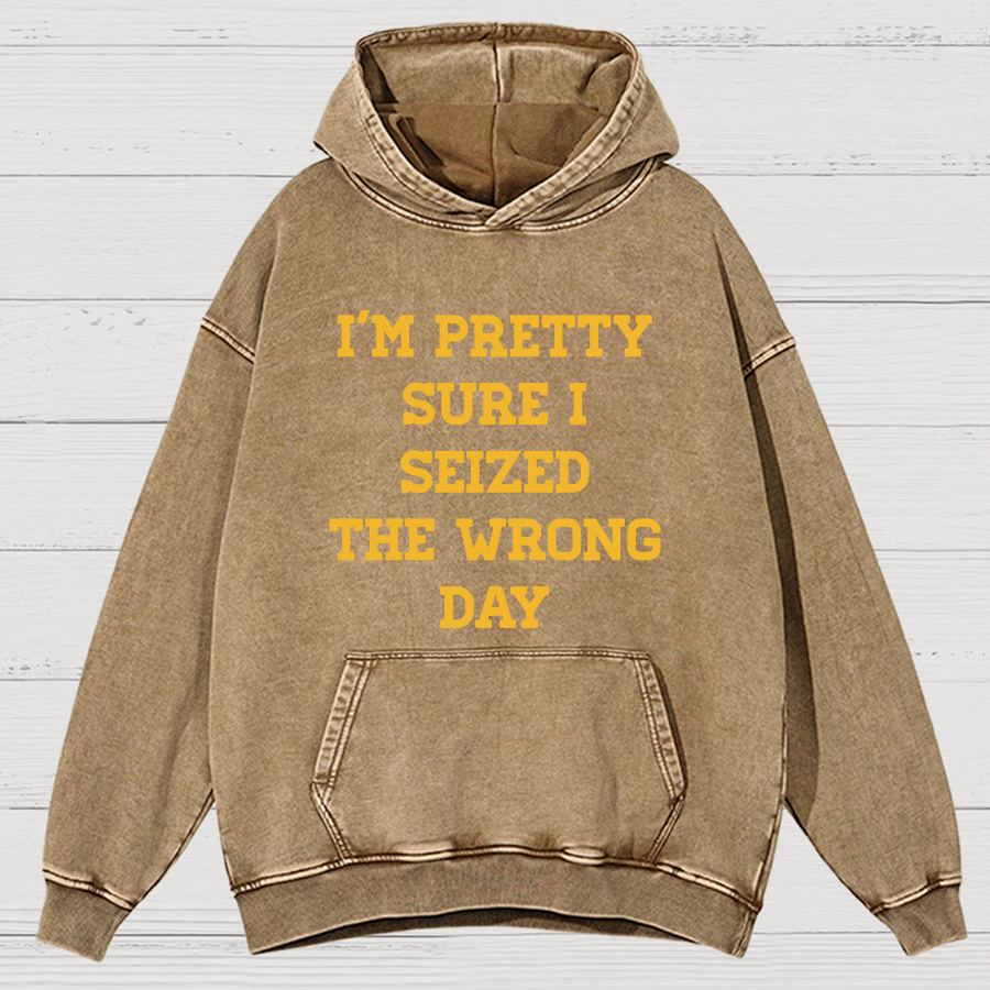 I'm Pretty Sure I Seized The Wrong Day Vintage Distressed Hoodie