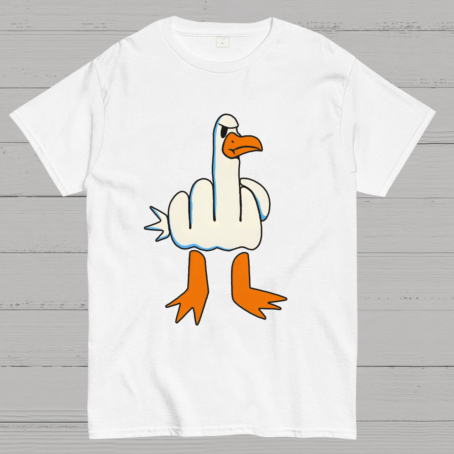 Rude Seagull Design Funny Geeky T-Shirt