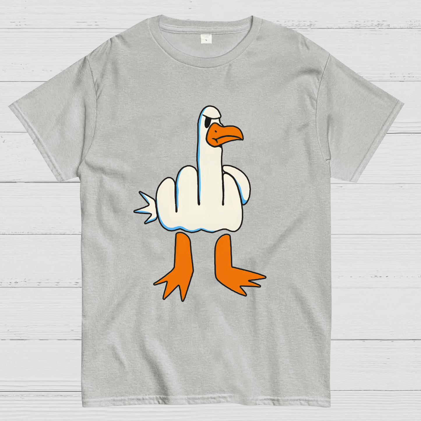 Rude Seagull Design Funny Geeky T-Shirt