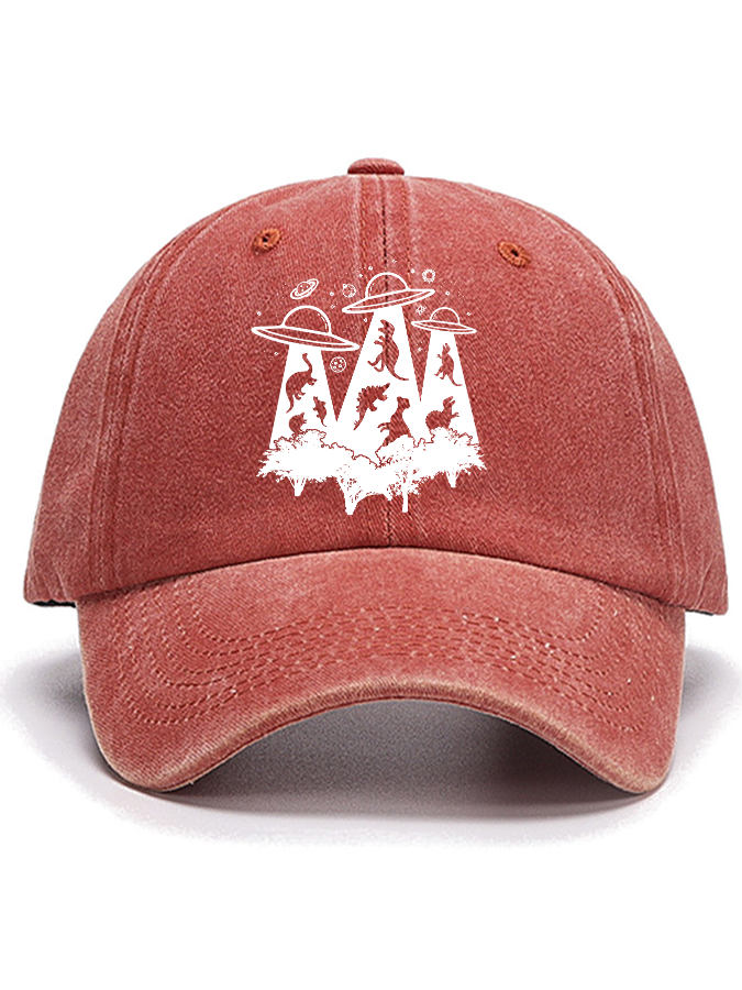 Dinosaur Alien Abduction Unisex Cotton Hat