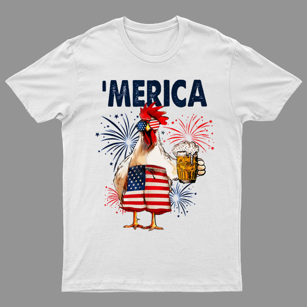 Independence Day Chickens Geeky T-Shirt