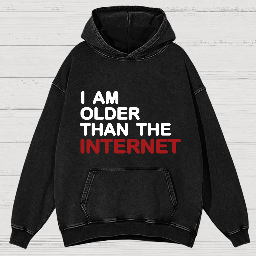 I Am Older Than The Internet Vintage Distressed Hoodie