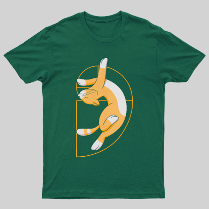 Fibonacci Spiral Cat Geeky T-Shirt