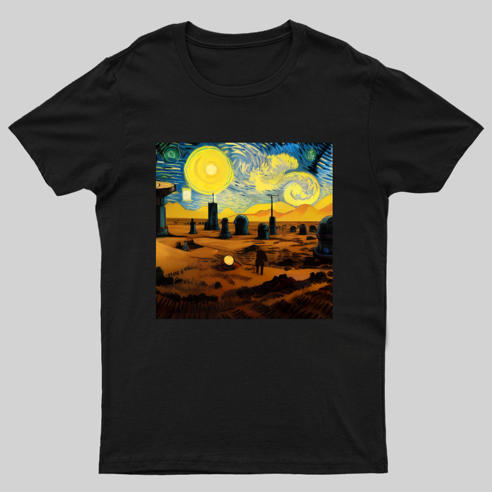 Starry Night in Mos Eisley Tatooine Nerdy T-Shirt
