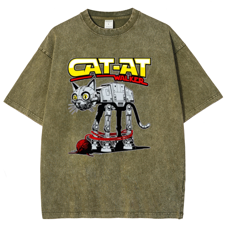 Funny Cat-at Walker,Cat Geeky Vintage Distressed T-shirt