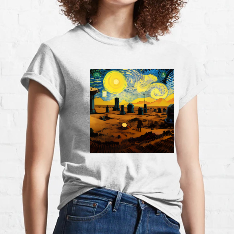Starry Night in Mos Eisley Tatooine Nerdy T-Shirt