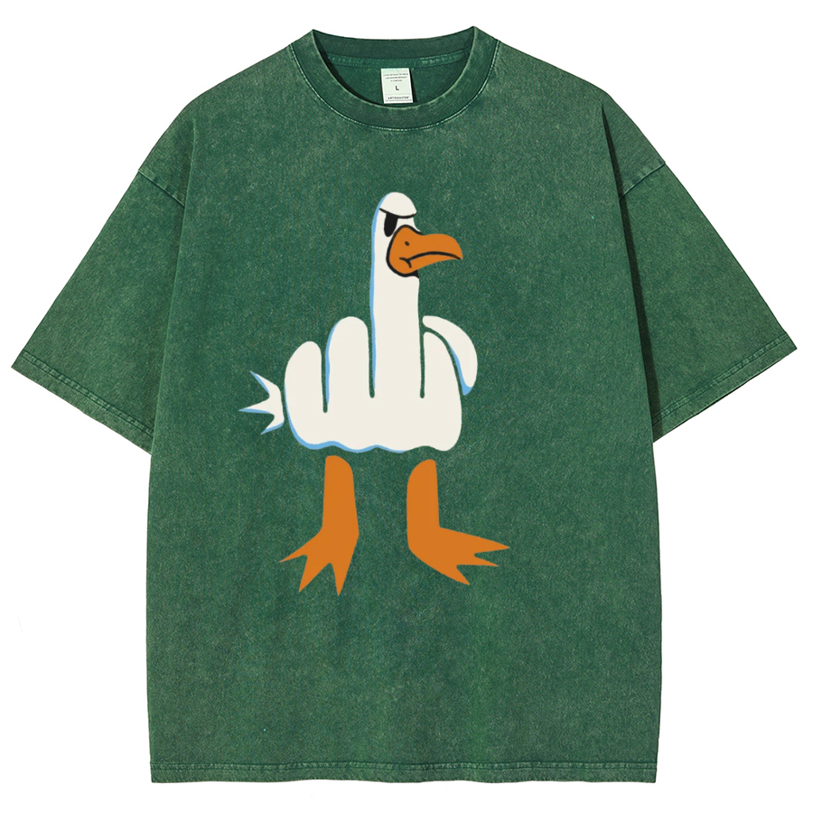 Rude Seagull Design Funny Vintage Distressed T-shirt