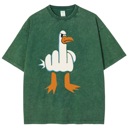 Rude Seagull Design Funny Vintage Distressed T-shirt