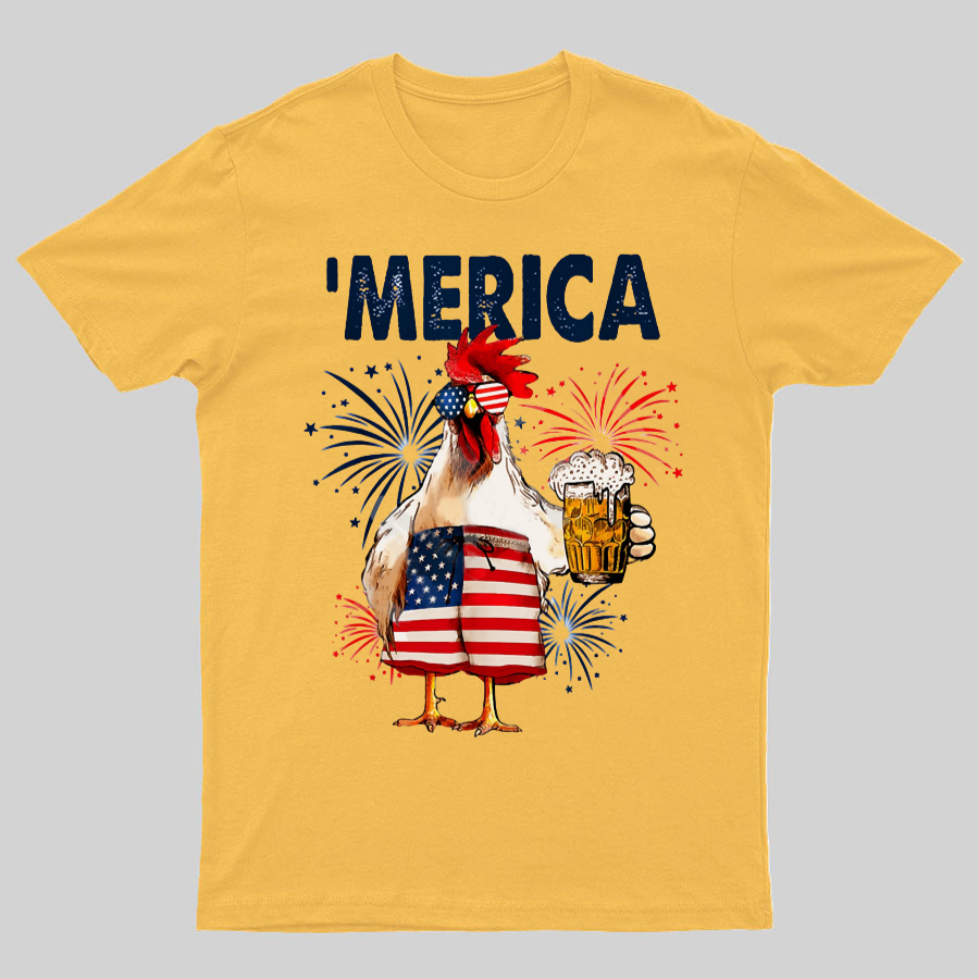 Independence Day Chickens Geeky T-Shirt
