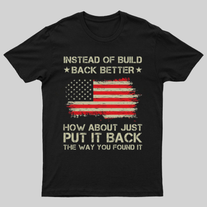 Instead Of Build Back Better How About Just Put It Back 1776 T-Shirt