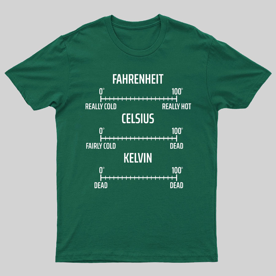 Fahrenheit Celsius Kelvin Geeky T-Shirt