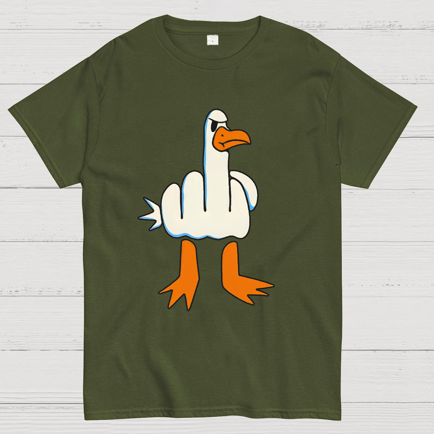Rude Seagull Design Funny Geeky T-Shirt