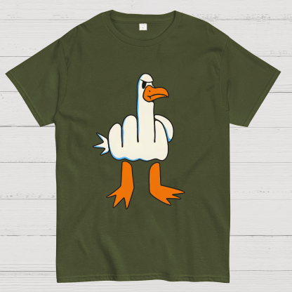 Rude Seagull Design Funny Geeky T-Shirt