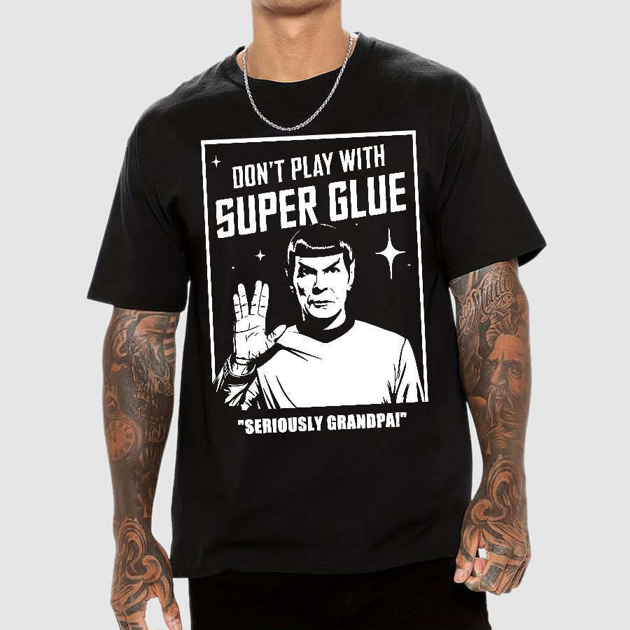 Don't Play With Superglue Grandpa Geek T-Shirt
