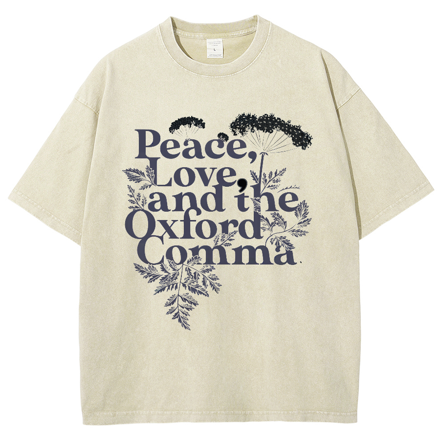 Peace, Love, And The Oxford Comma Vintage Distressed T-shirt