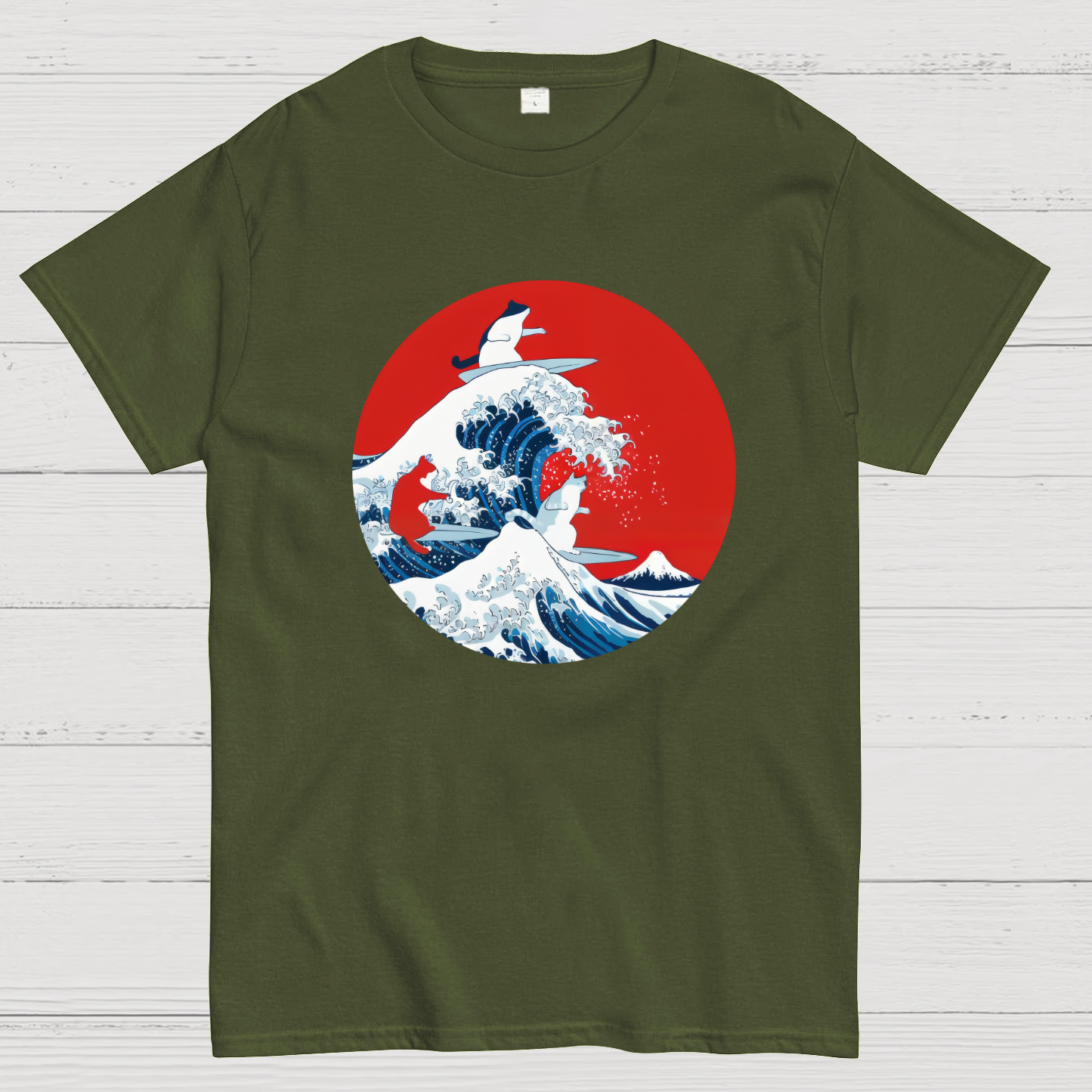 Surfing Cat Funny T-Shirt