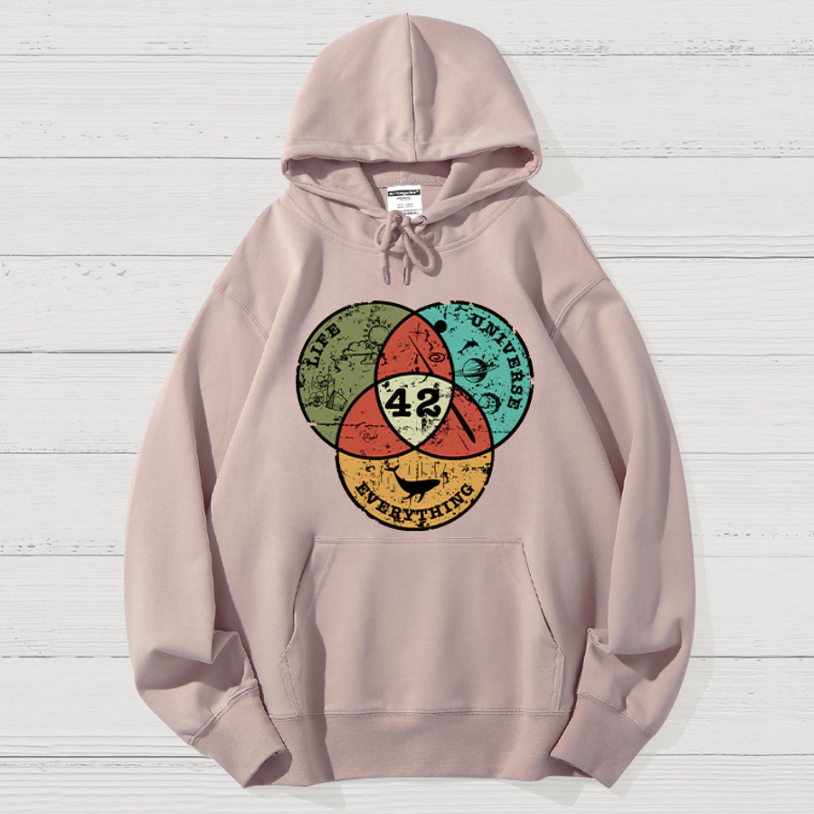 Life, the Universe & Everything Nerdy Graphic Geek Cotton Hoodie