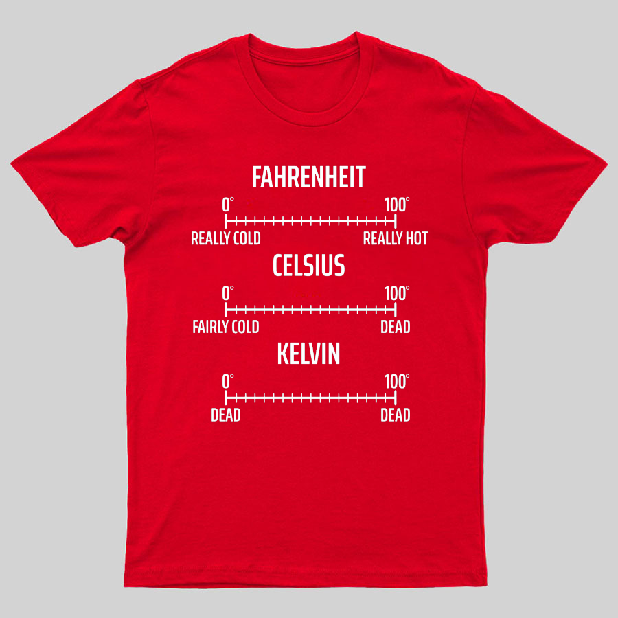 Fahrenheit Celsius Kelvin Geeky T-Shirt
