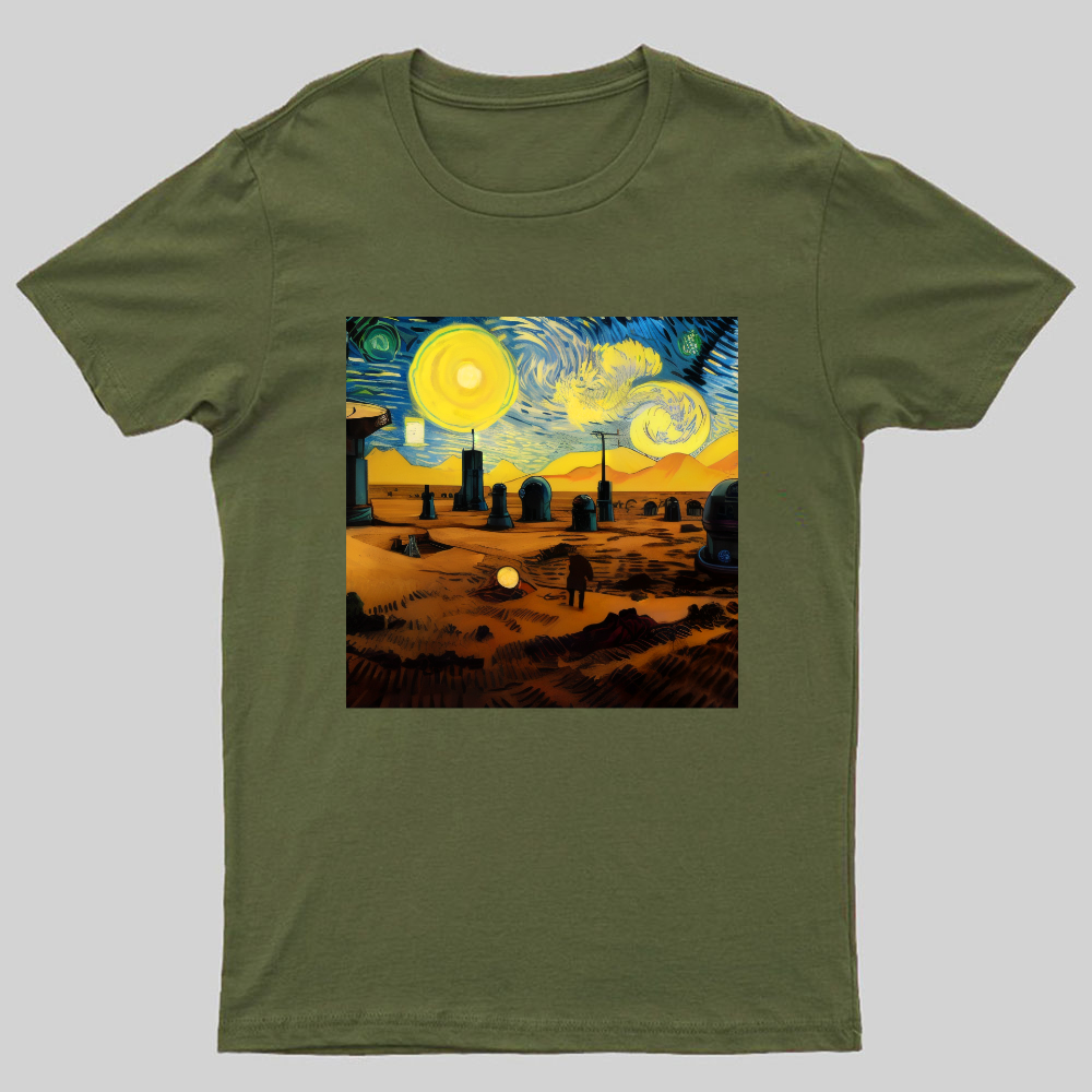 Starry Night in Mos Eisley Tatooine Nerdy T-Shirt