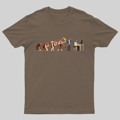 Human evolution From monkey to businessman and computer user Geeky T-Shirt