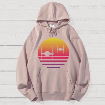Tie Fighter Sunset Geek Cotton Hoodie