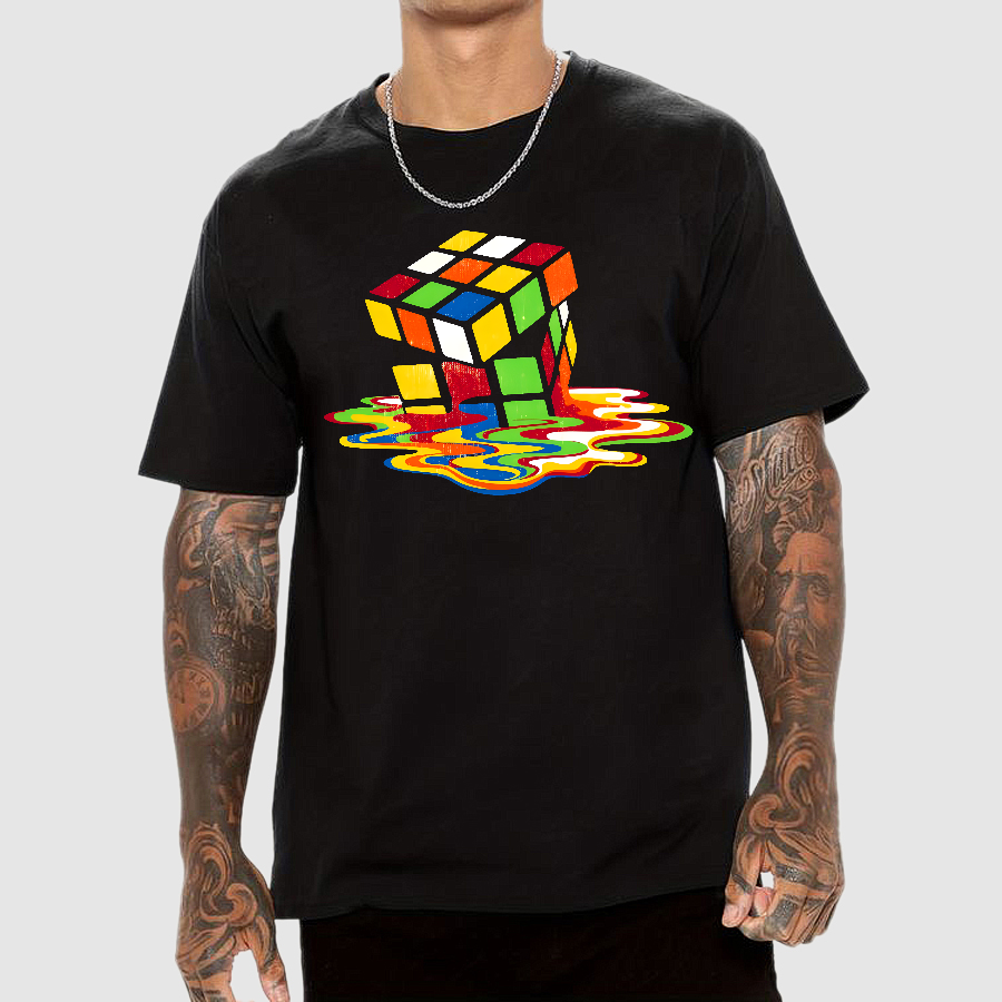 Retro Rubik's Cube Design Geek T-Shirt