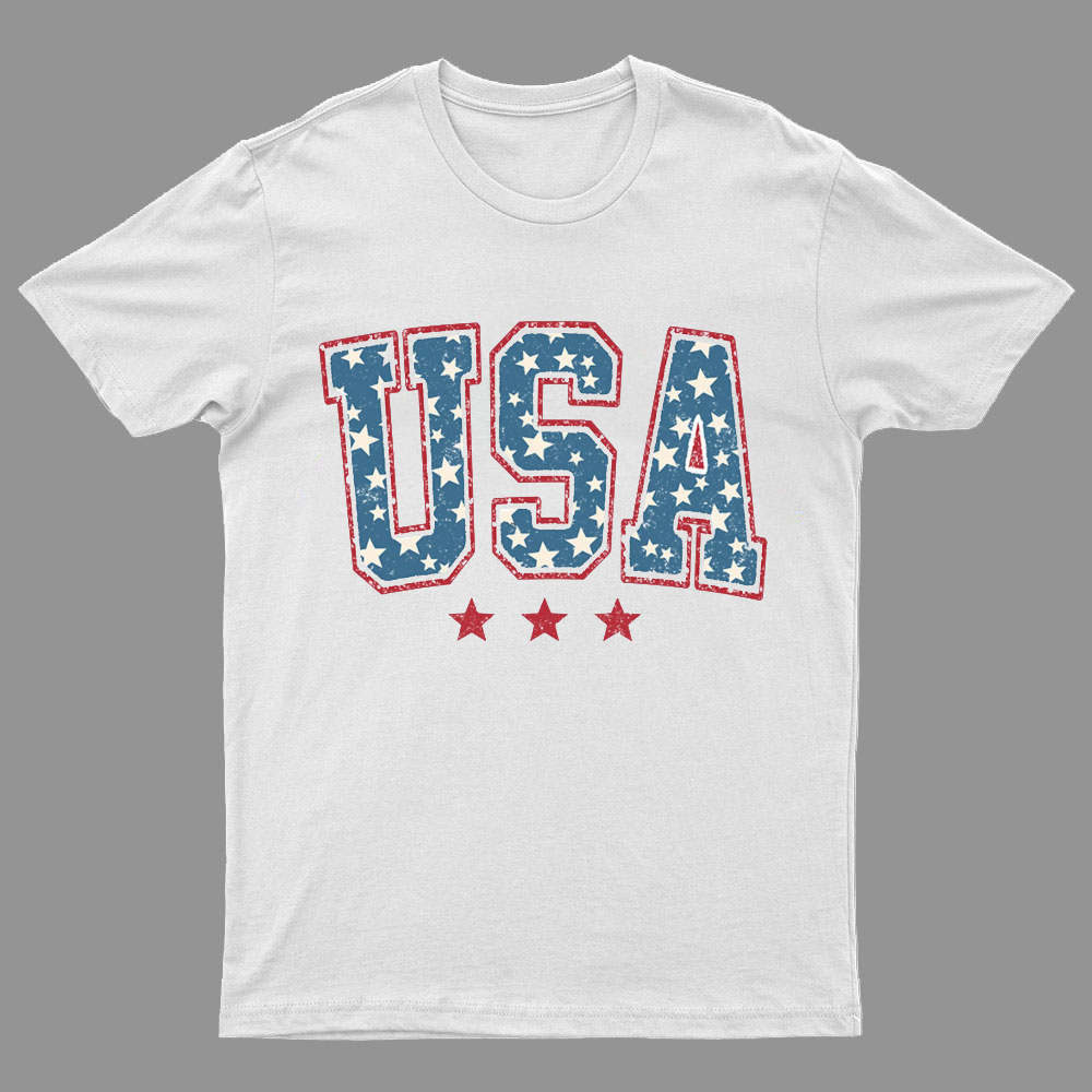 USA Stars and Stripes Geeky T-Shirt
