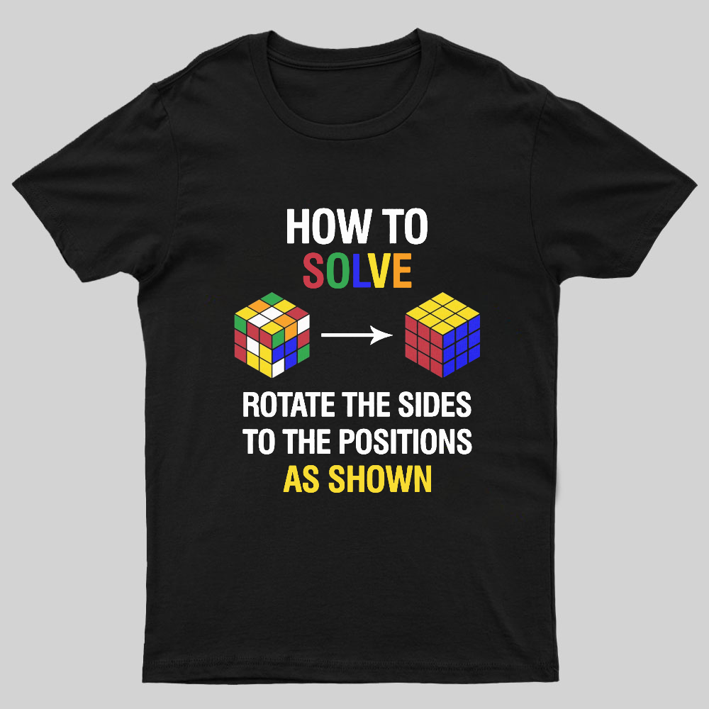 How To Solve Competitive Puzzle Funny Speed Cubing Geeky T-Shirt